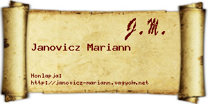 Janovicz Mariann névjegykártya